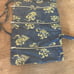 Vintage Asian Silk Travel Jewelry Roll Zipper Compartments Pouch Blue and Gold