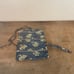 Vintage Asian Silk Travel Jewelry Roll Zipper Compartments Pouch Blue and Gold
