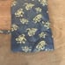 Vintage Asian Silk Travel Jewelry Roll Zipper Compartments Pouch Blue and Gold