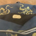 Vintage Asian Silk Travel Jewelry Roll Zipper Compartments Pouch Blue and Gold