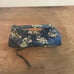 Vintage Asian Silk Travel Jewelry Roll Zipper Compartments Pouch Blue and Gold