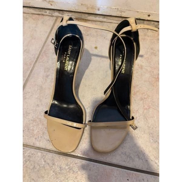 St laurent ajane 110 ankle strap heels ysl Jeffrey Atlanta shoes open toe sandal