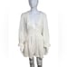 Luxxel White Eyelete Lace Open Back Cotton Romper