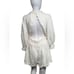 Luxxel White Eyelete Lace Open Back Cotton Romper