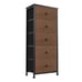 Tower Dresser w/ 5 Fabric Drawer Bins, Espresso