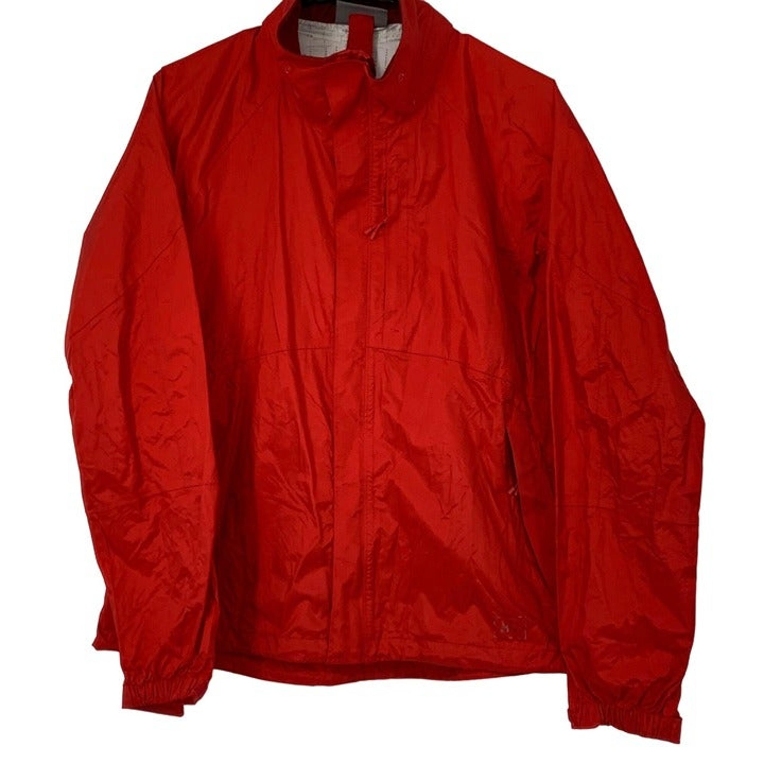 Womens Red Windbreaker Jacket Outdoors REI Medium Vents Athletic Lined 3399