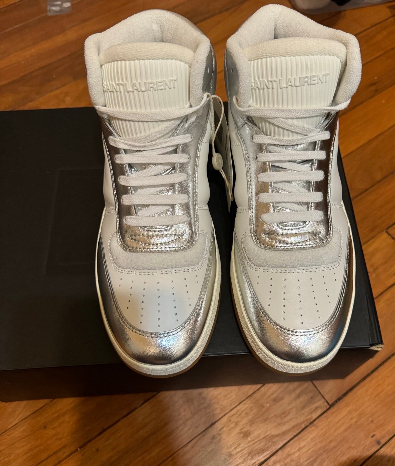SAINT LAURENT サンローラン SL/80 ミッドトップ スニーカー Saint Laurent SL/80 high-top Sneakers | White | FARFETCH
