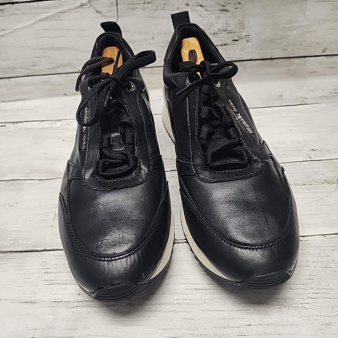 Michael Kors Allie Stride Trainer Smooth Leather Black Sneakers Women's 9.5M