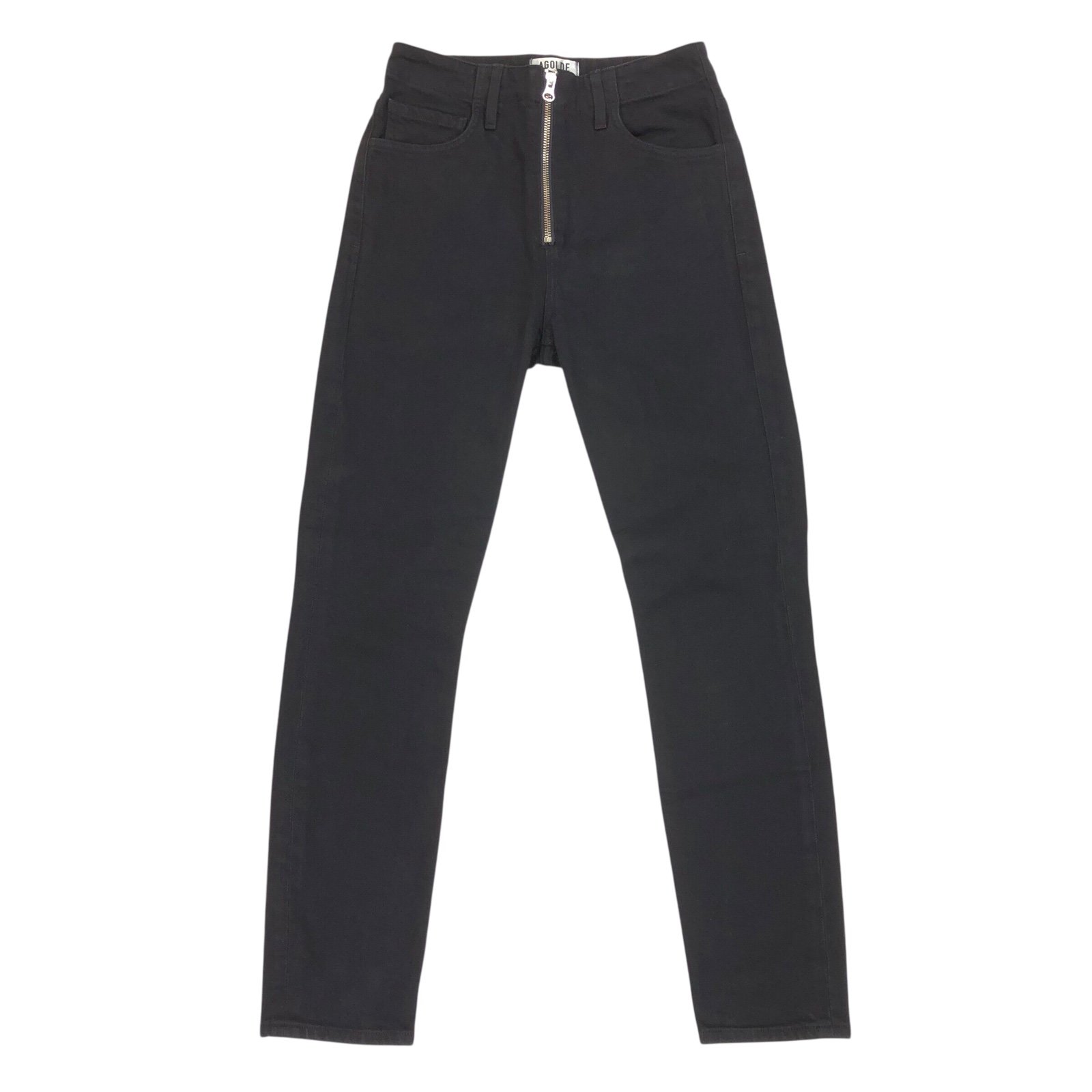 Agolde Women's Nico High Rise Zippered Slim Ankle Jeans Size 25 25X26.5 Black