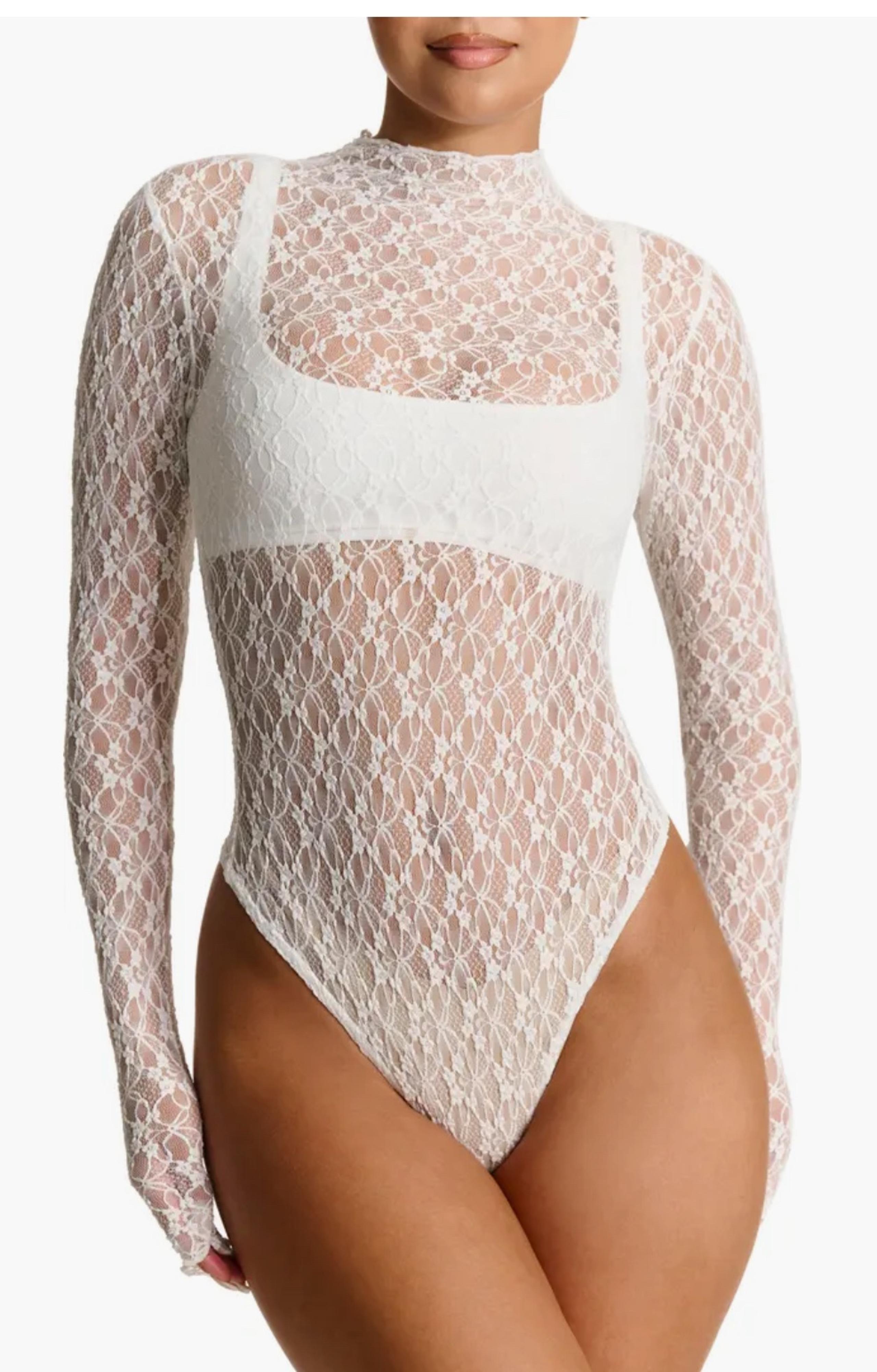 Naked wardrobe lace bodysuit and under bra
