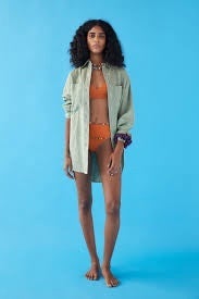 Zara OVERSIZED POCKET LINEN SHIRT