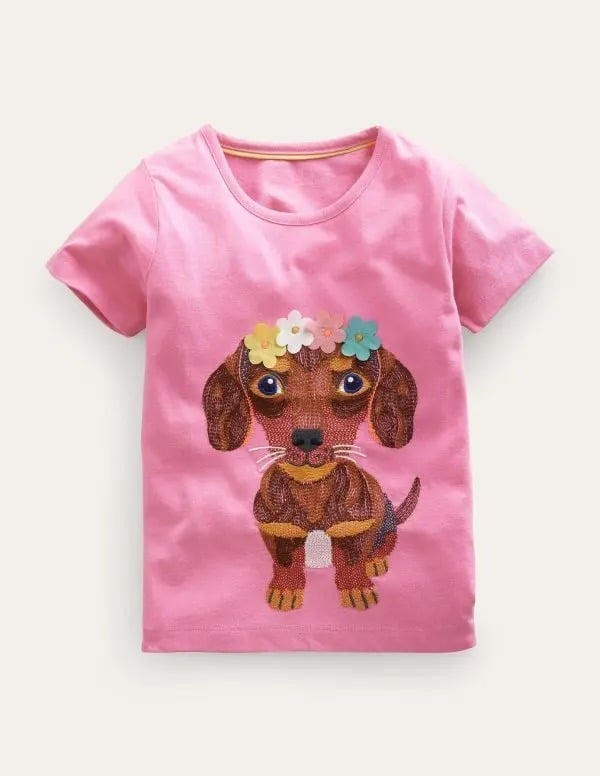NWOT Mini Boden Superstitch Logo T-Shirt 5-6Y