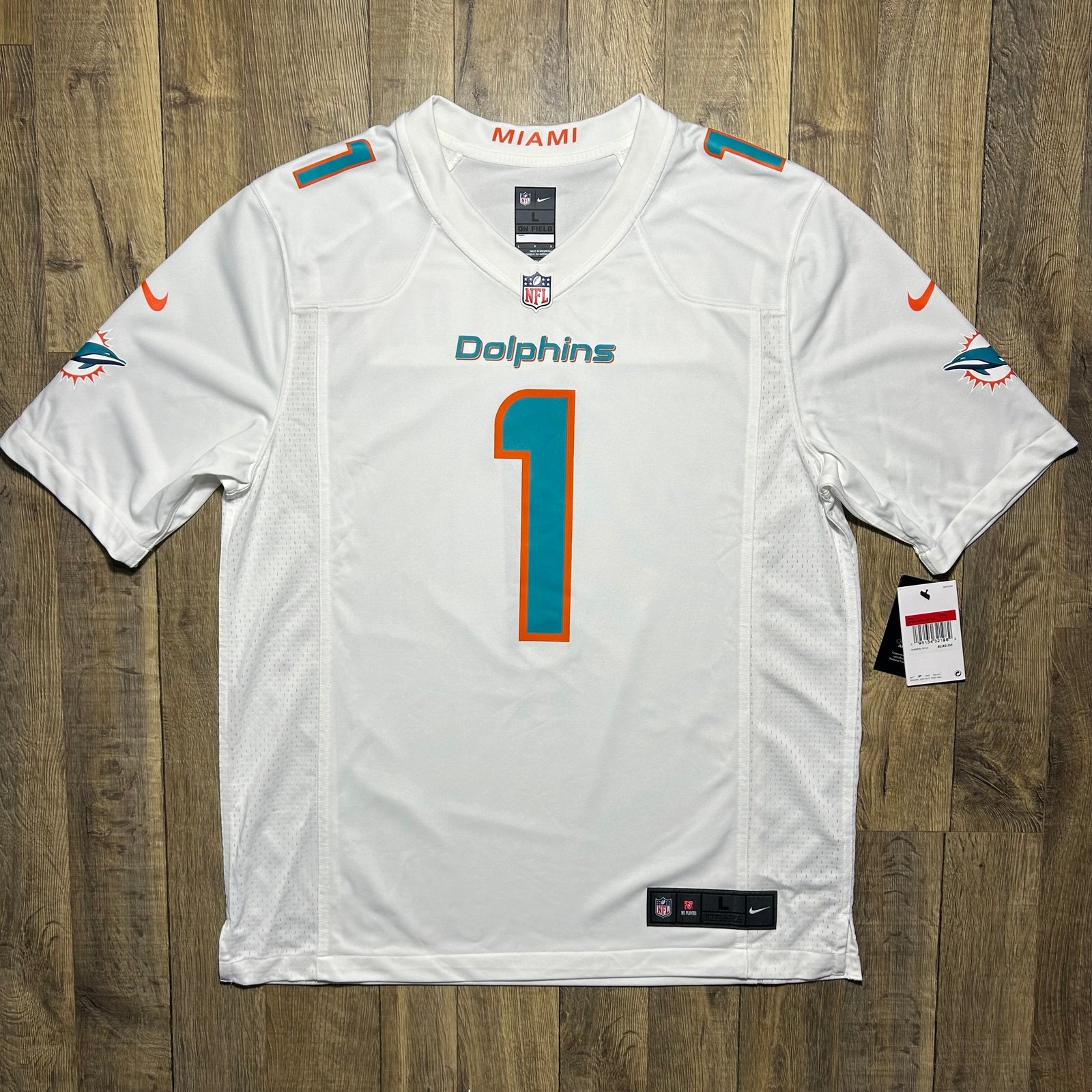 Miami Dolphins Tua Tagovailoa Nike Official NFL Football Jersey Men’s L NWT 130