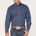 Cinch Button Down Navy Geometic Pattern Shirt- M