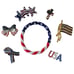 Patriotic Jewelry Lot American Flag Pins & Bracelet