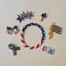 Patriotic Jewelry Lot American Flag Pins & Bracelet