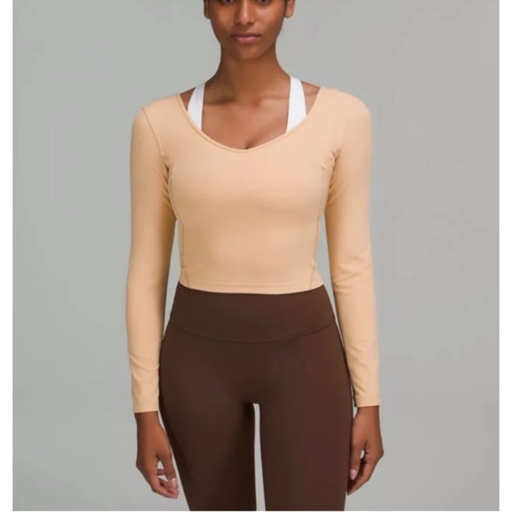 Lululemon Align Long Sleeve Cropped Tan Top