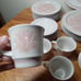 Set of 34 Noritake Primastone Dinnerware 8327 LOVE BIRDS Stoneware Japan Vtg 70s