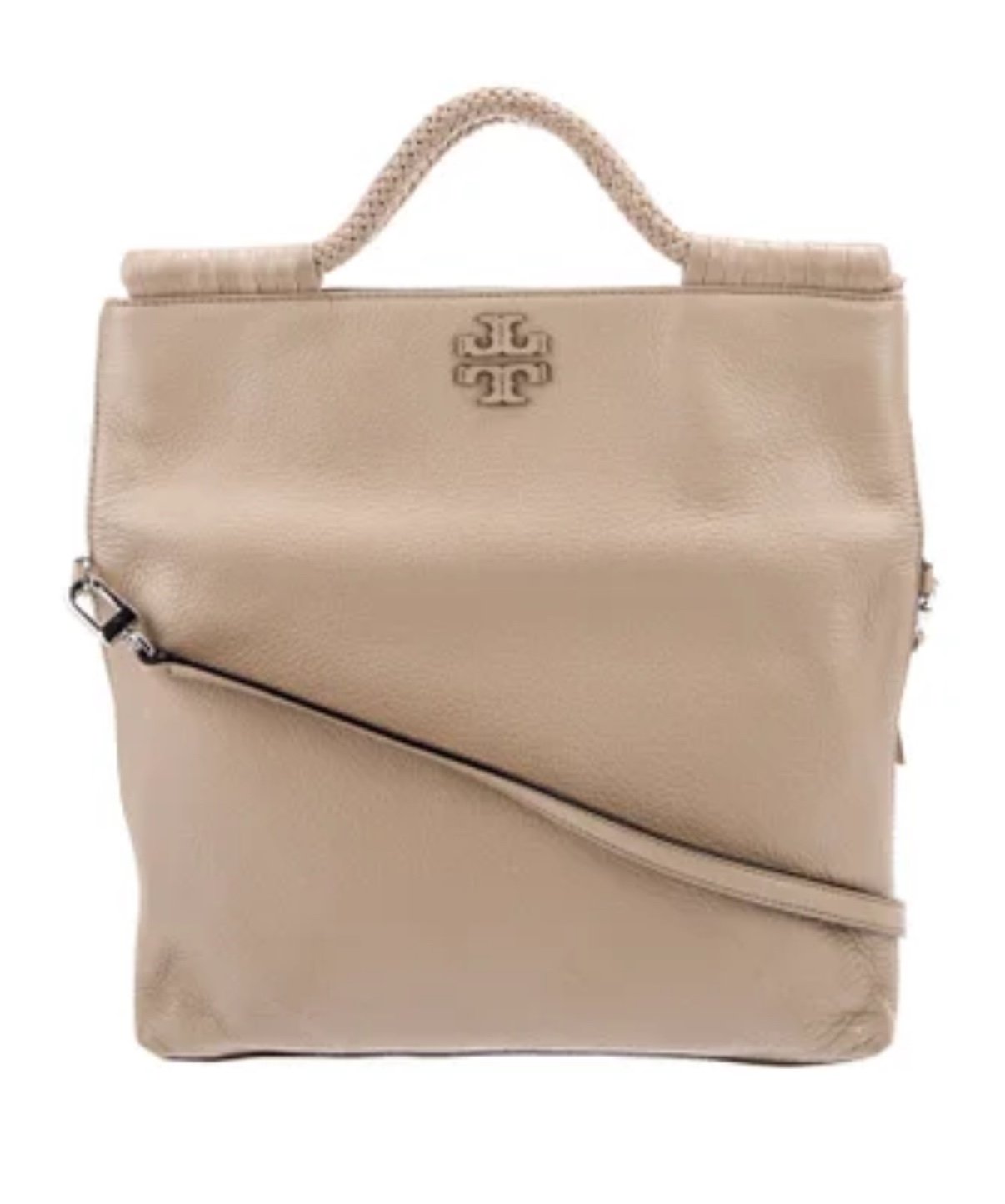 Tory Burch Leather Messenger Bag Beige Adjustable strap Super Clean Inside