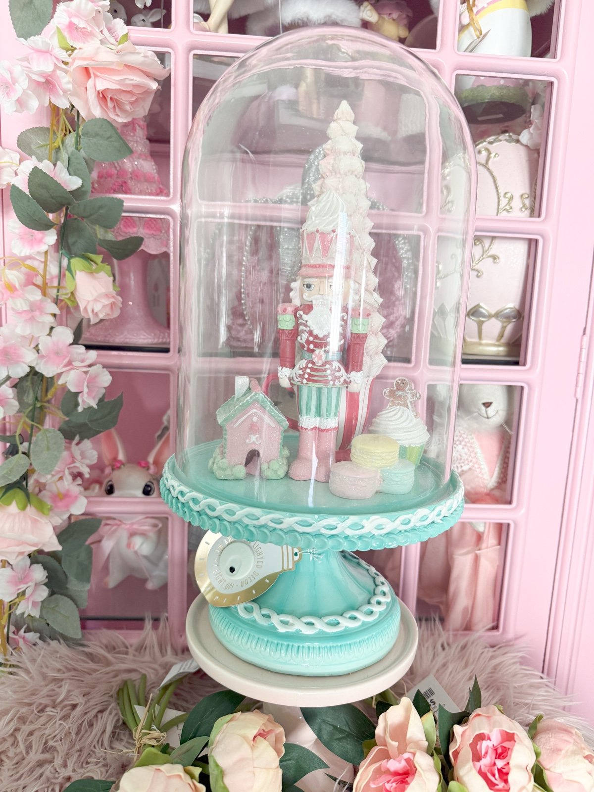 Nutcracker In a Cloche- LIGHTS UP