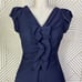 Diane Von Furstenberg Samaya Ruffle Dress in Navy Blue Size US 6