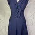 Diane Von Furstenberg Samaya Ruffle Dress in Navy Blue Size US 6