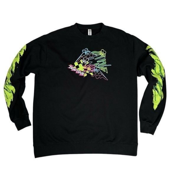 2023 Dew Tour Extreme Sports Mtn Dew Mens Black Neon Graphic Print Sweatshirt XL