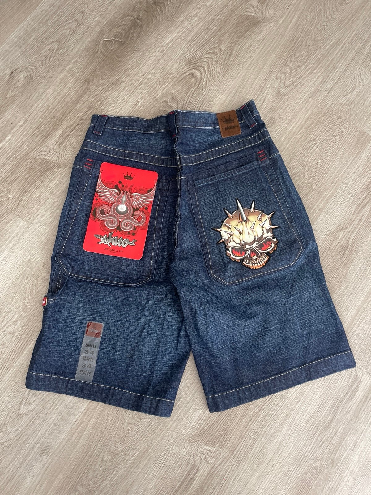 Headstock NWT jnco skull jorts baggy wide size 34