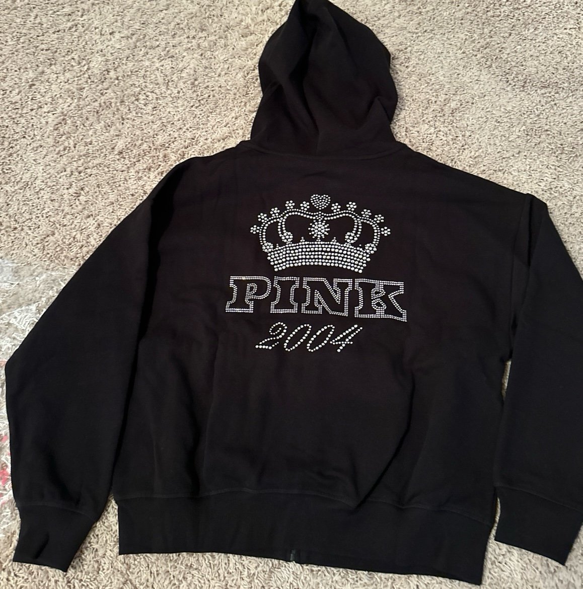 VS PINK Limited Edition 2024 Black Bling Y2K Full Zip Hoodie NWT SALE NOW!!