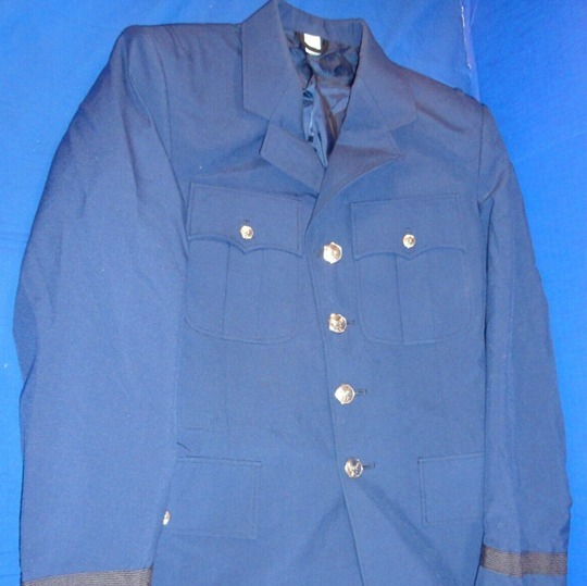 sz36ML 4 BUTTON MEN'S COAT JACKET UNIFORM DRESS BLUE OFFICER US AIR FORCE RC 251