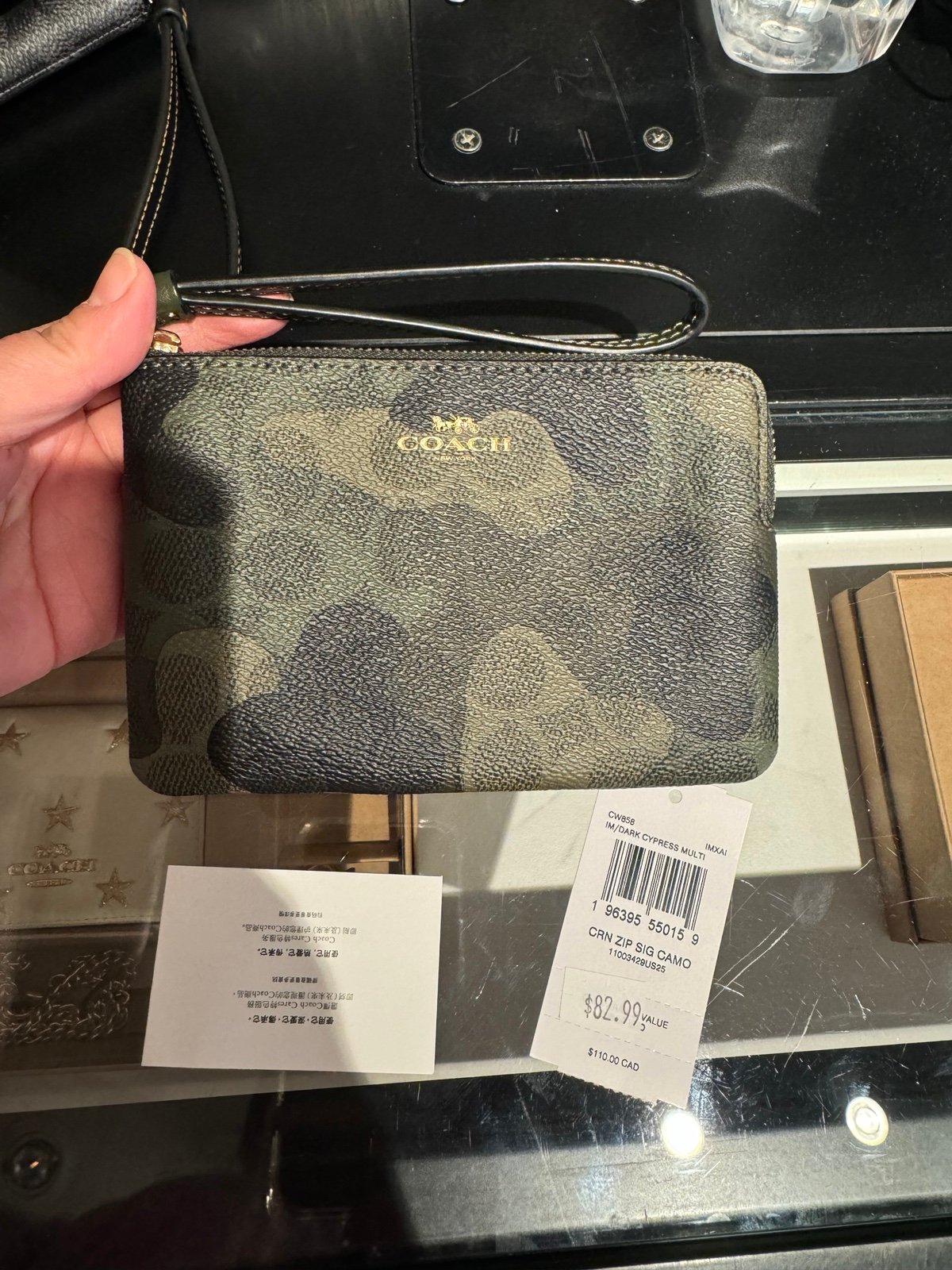 Coach camo wristlet