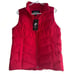 NWT Lands End Womens Red Puffer Down Vest Sz S Full Zip 600 Hyper Dry Red