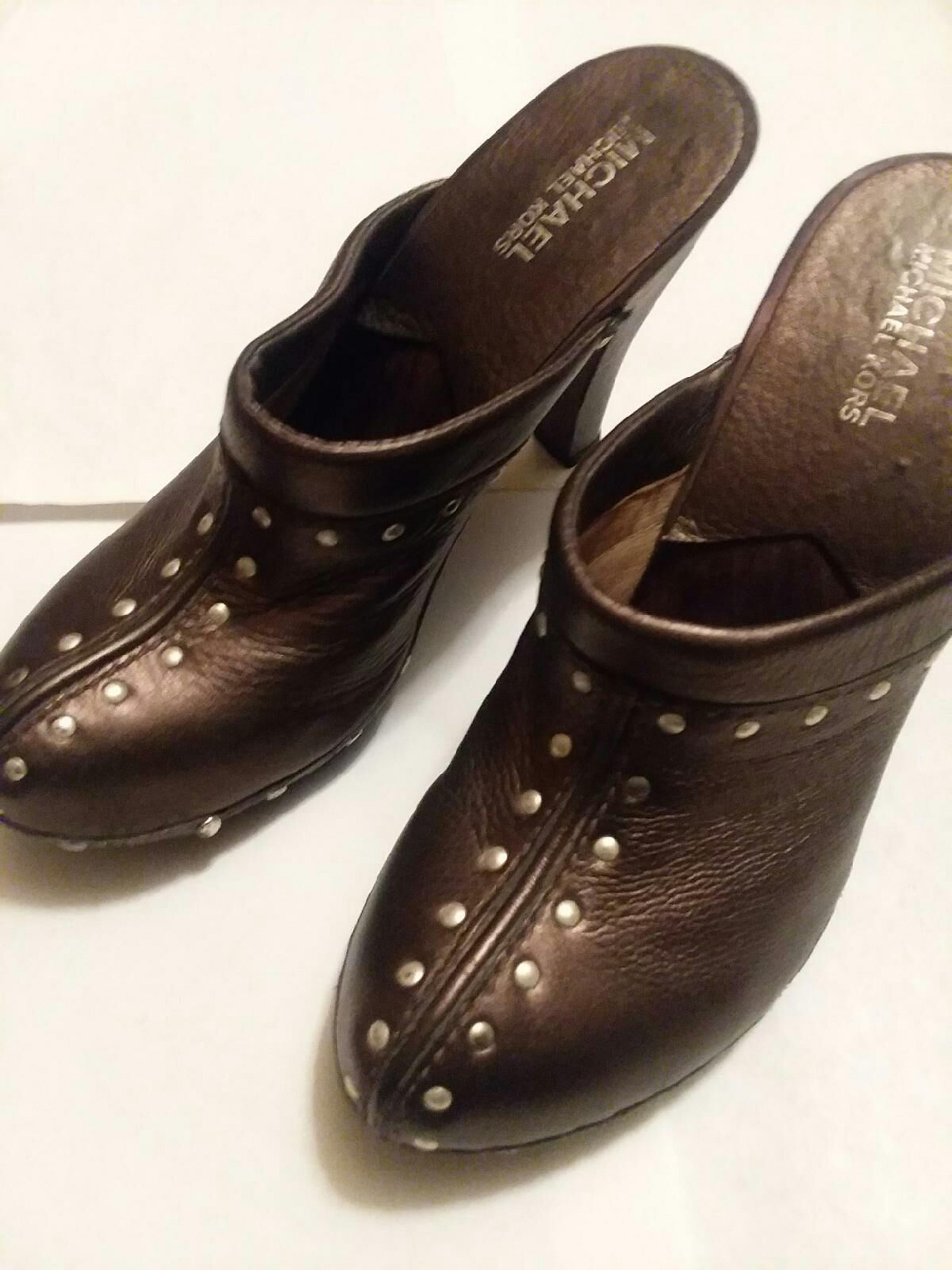 Michael kors mules metallic brown