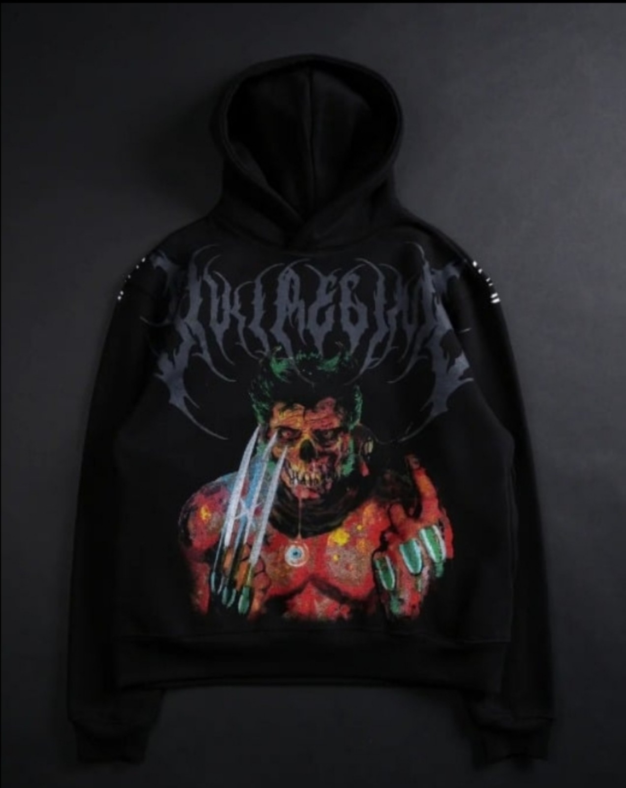 Civil Regime x ZOMBIE WOLVERINE HOODIE IN VINTAGE ASHES - UNISEX SIZE MEDIUM