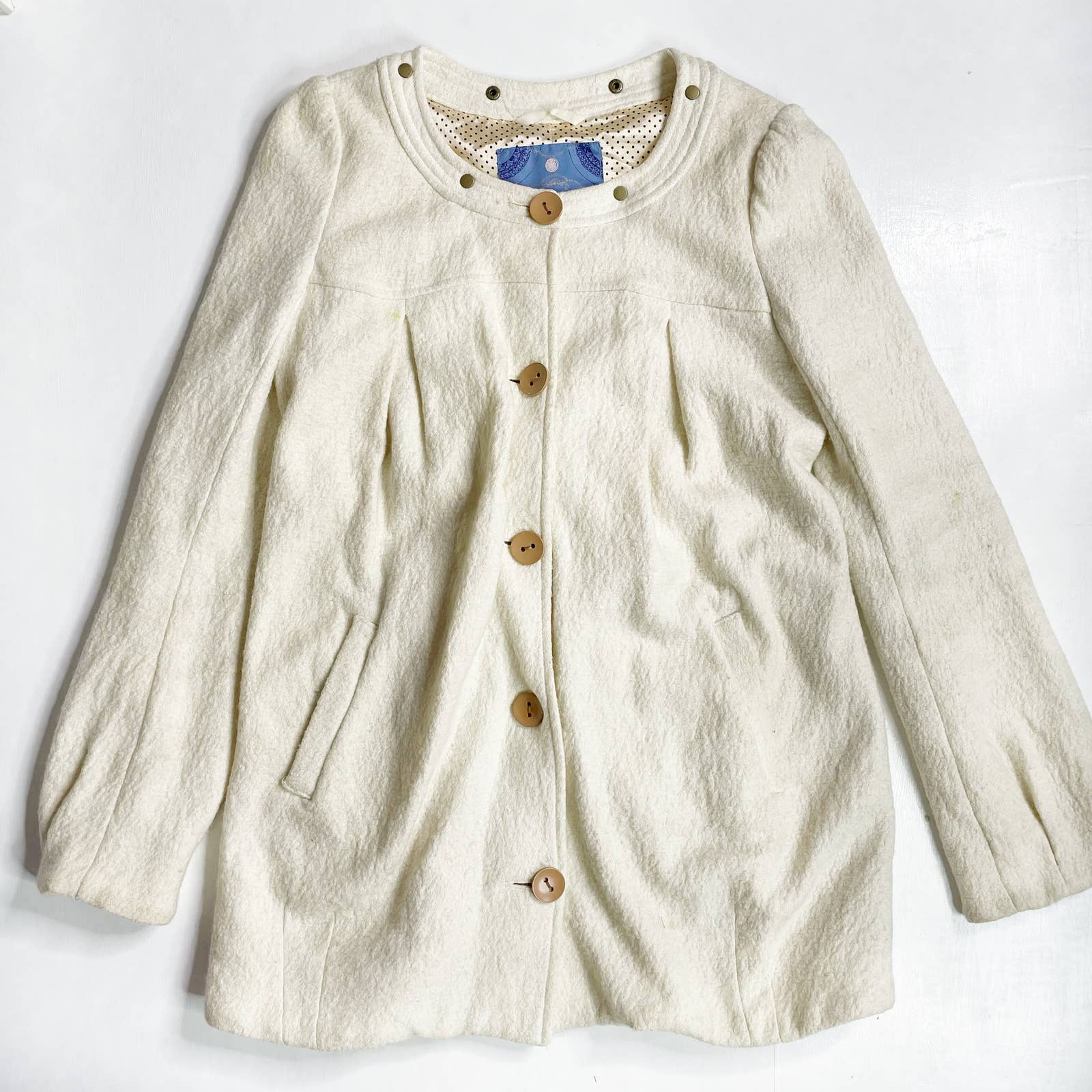 FREE PEOPLE White Wool Coat