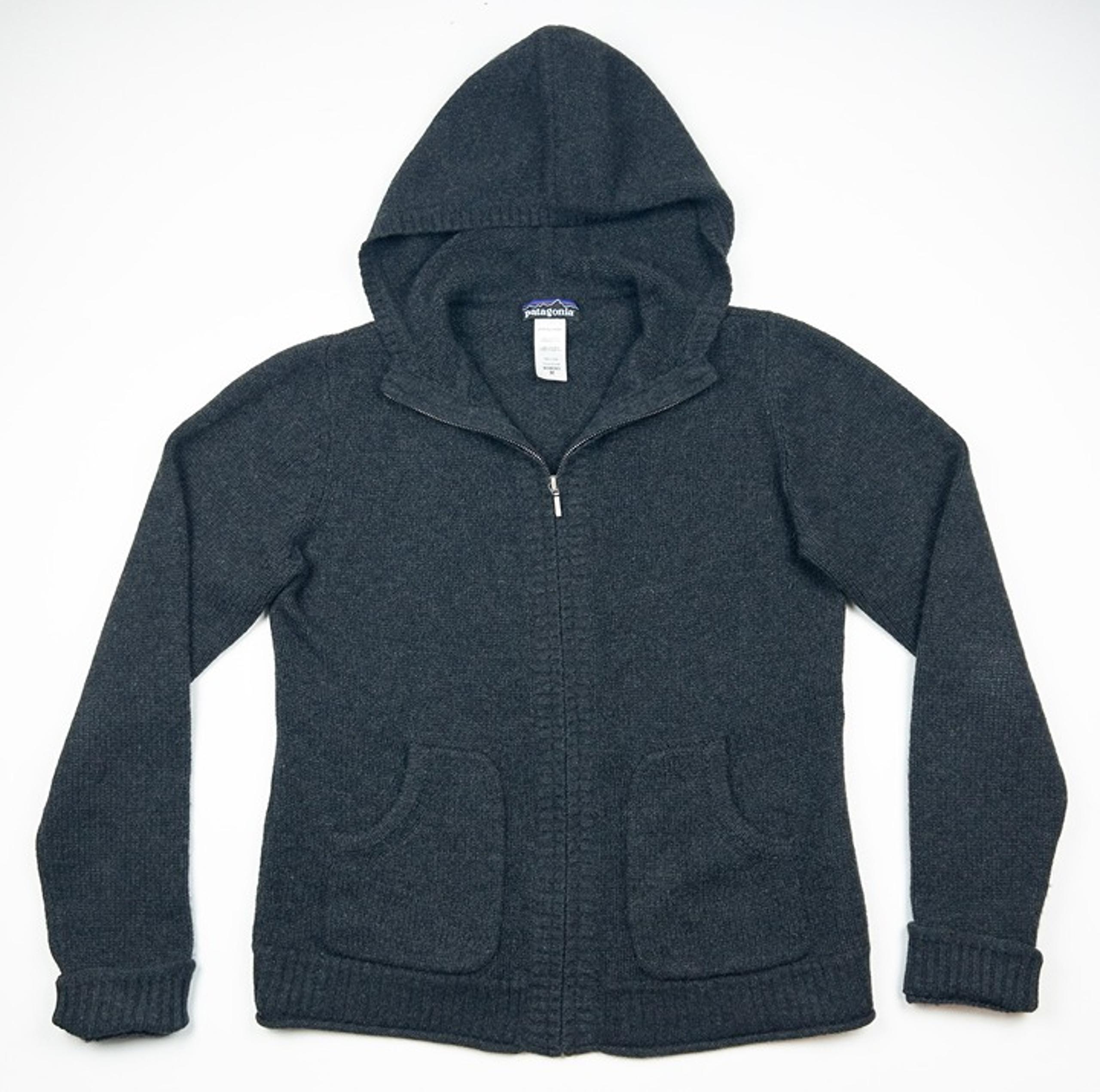 Patagonia Cashmere Hoody Women's Medium Full Zip Hooded Dark Gray Sweater 50790