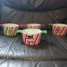 TEMPTATIONS SET OF 4 BOWLS WINTER WHIMSY Holiday Christmas