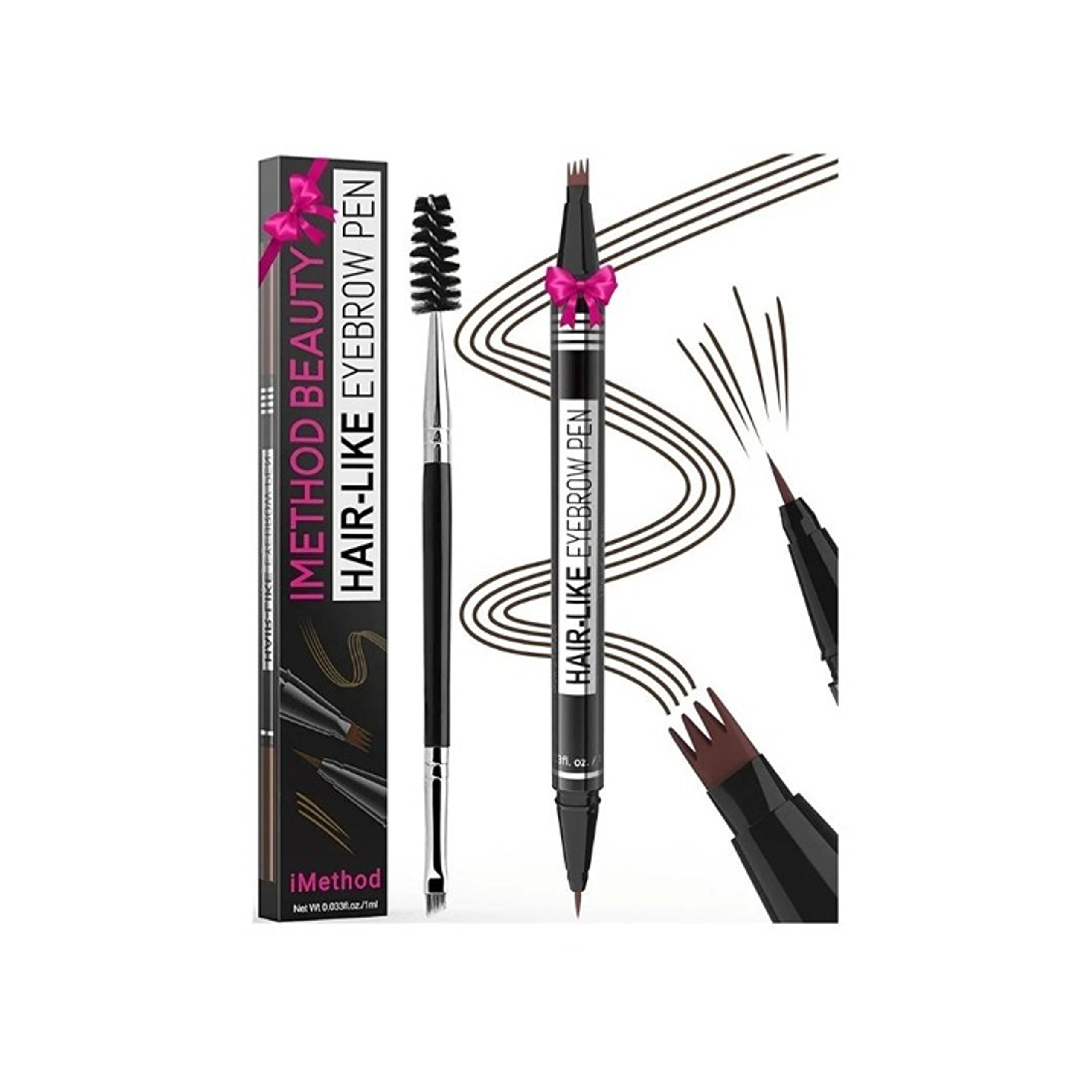 Magical 2-in-1 Eye Brow Pencils for Women with 4-Fork-Tip & Precise Brush-Tip
