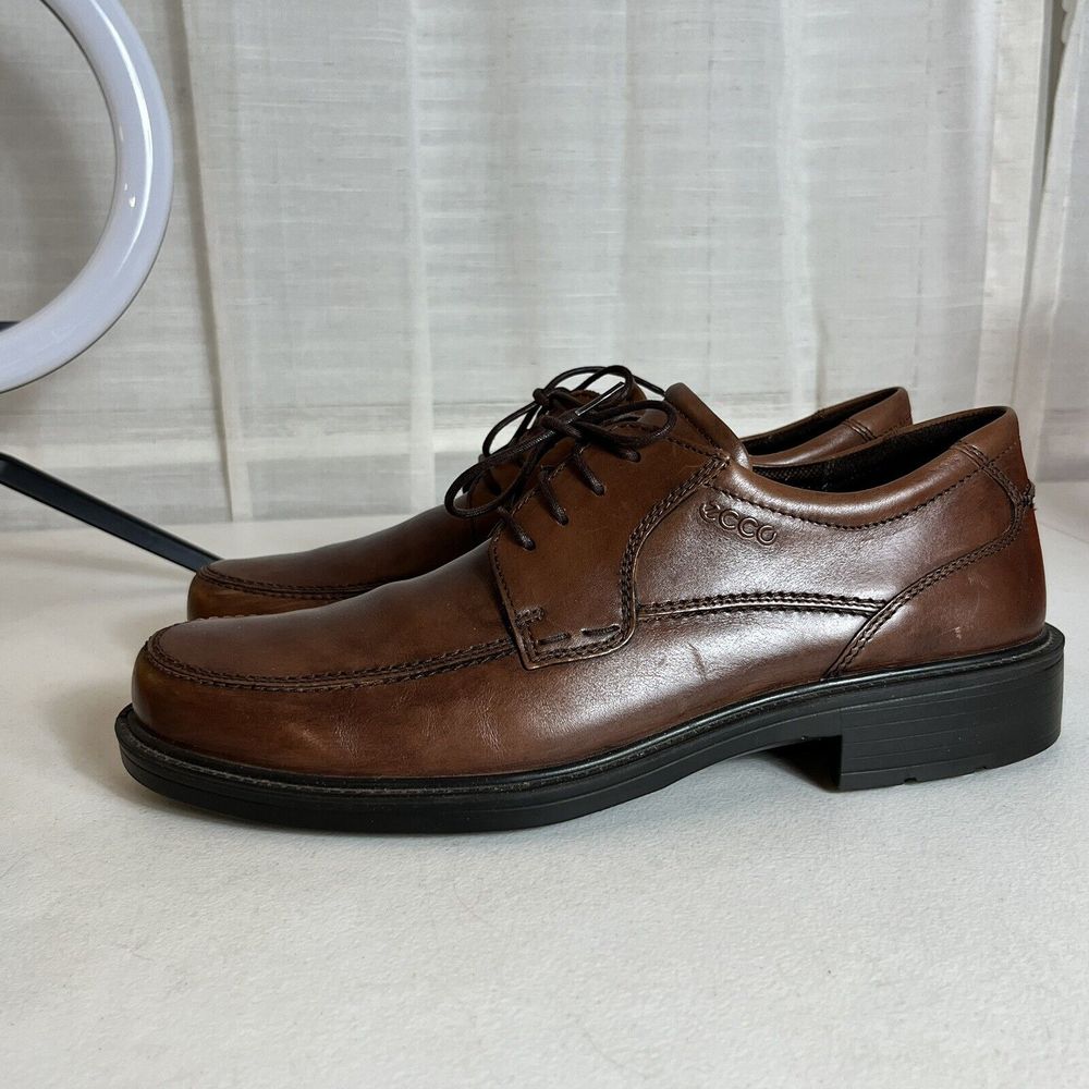 ECCO Boston Lace Up Mink Brown Leather Dress Shoes Size 45 / US Size 11 - 11.5