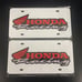 Honda Brand New Front Vanity Metal Plate Frame Holder (2 Pack)