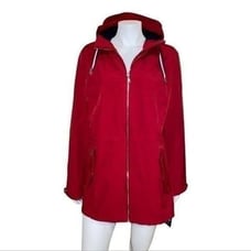 Tommy Hilfiger Hooded Crimson Red Hooded Anorak Jacket Women’s Small NWT