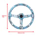 NEW JDM UNIVERSAL 350MM SKULL Style Acrylic Deep Dish 6 Holes Steering Wheel