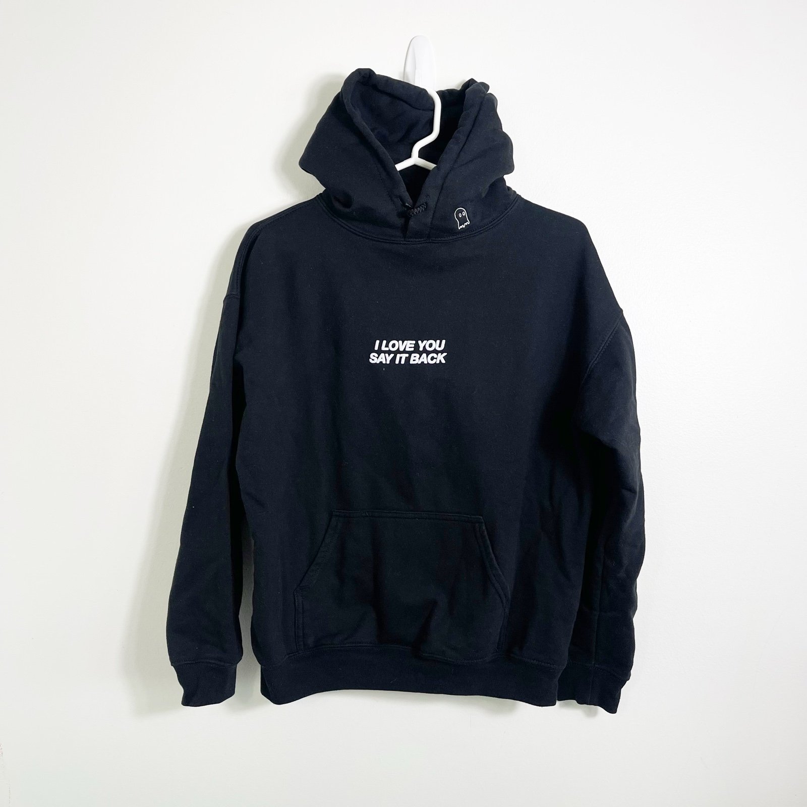 Lonely Ghosts “I Love You Say It Back” Black Hoodie Sweatshirt Medium