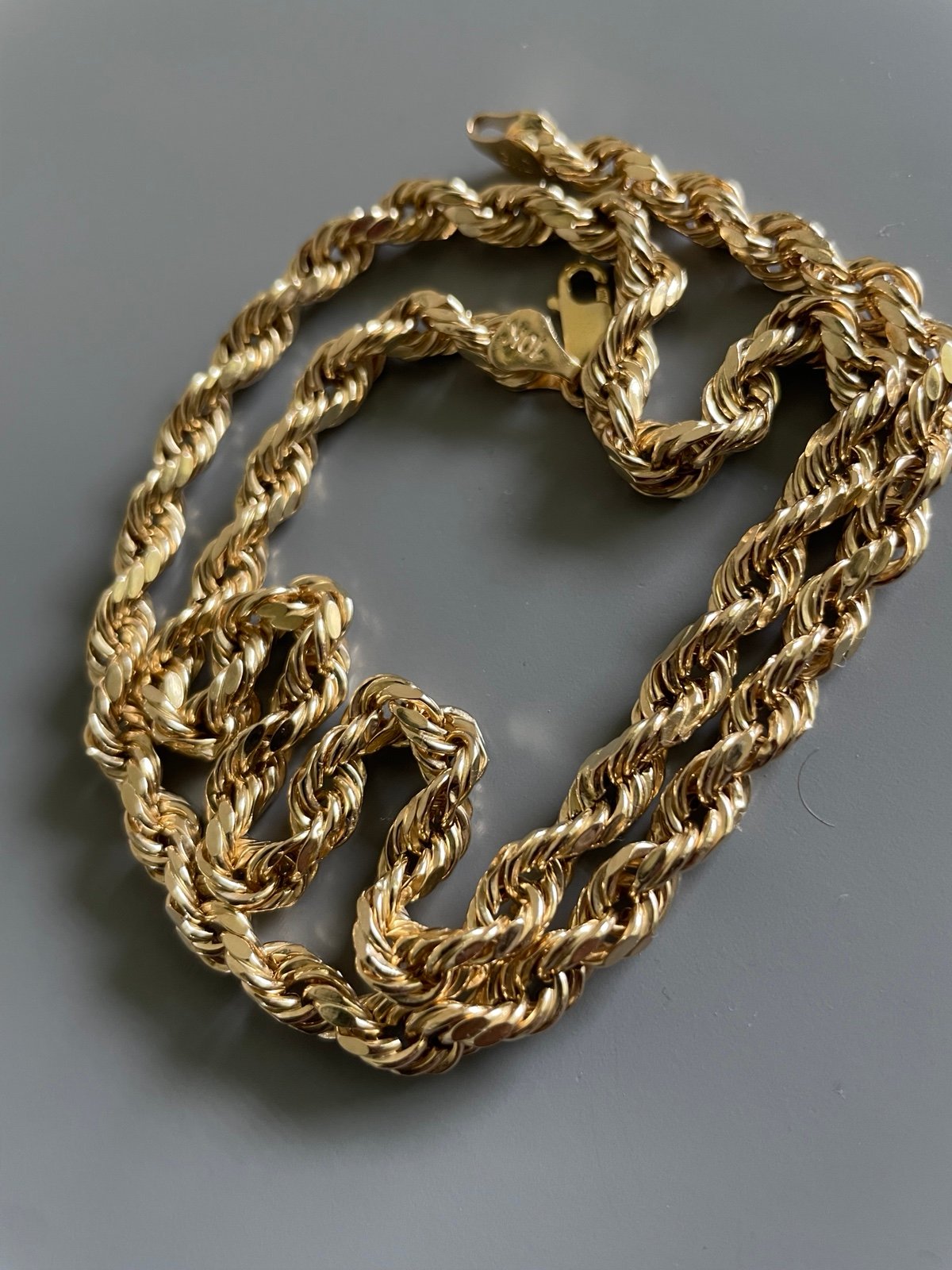 10K Yellow Gold Thick 2.5mm Rope 20” Chain (12 grams)