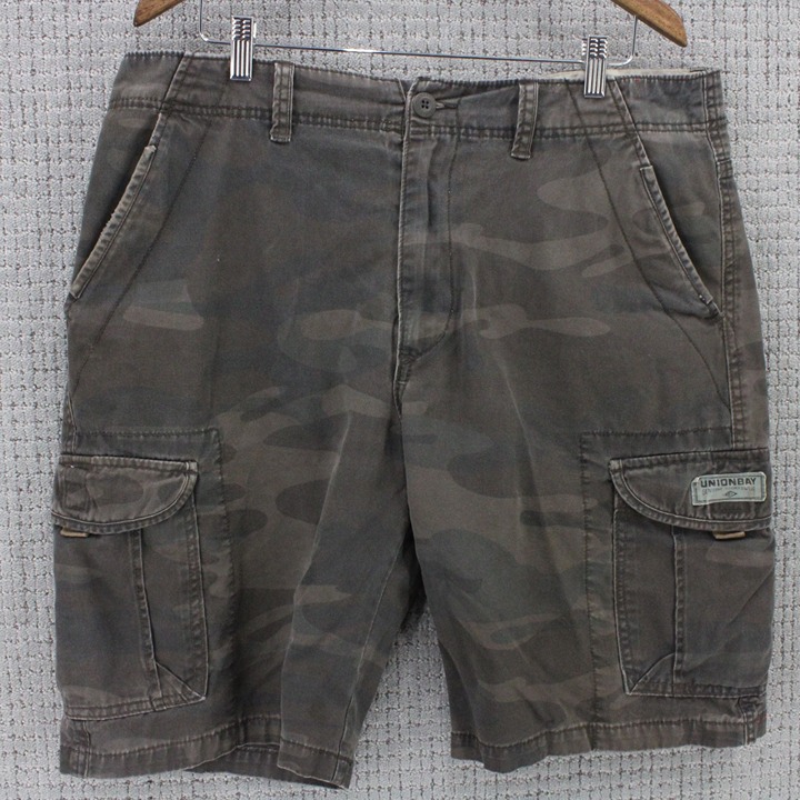 Vintage Unionbay Cargo Shorts Mens Size 38 Brown Camouflage Cotton Retro Y2k