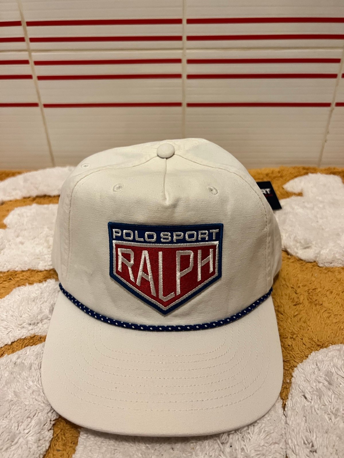 Polo Sport Ralph Lauren Ralph Checkered Flag Racing Adult Snapback Hat White
