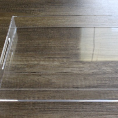 Acrylic Serving Tray 16x20 Inches -Spill Proof- Clear Decorative Tray