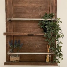 Magnolia Industrial Home Decor Accent Barnwood Towel Rack