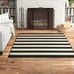 Papatya Flatweave Black Onyx/ Ivory Indoor/Outdoor Rug - Rectangle 5'3 x 7'6
