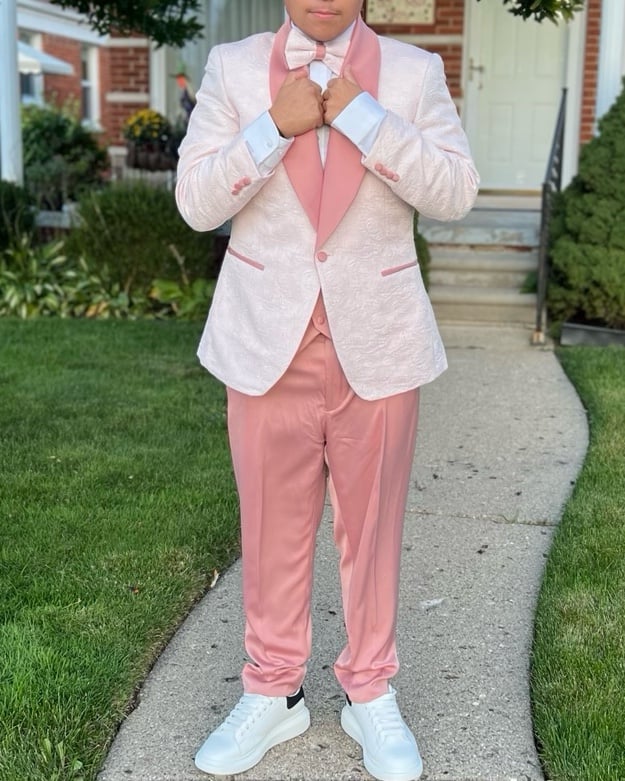 3 piece salmon suit